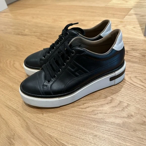 Hermes black polo sneakers size 38